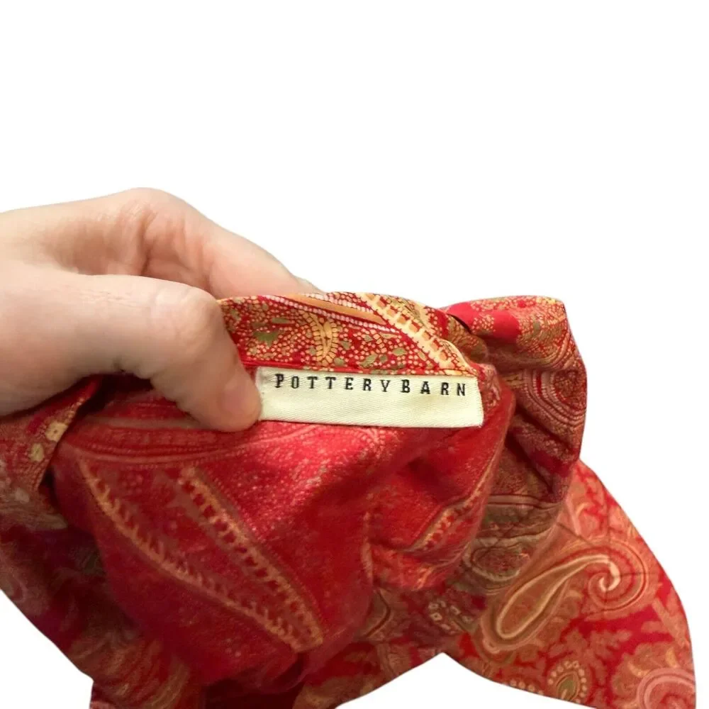 Pottery Barn Mira Anibel Red Paisley Euro Sham Single Pillow Cover Home